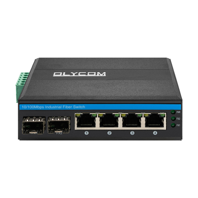 Rohs Yönetilmeyen Poe Ethernet Switch 2 Fiber Port 4 Rj45 Network Din Rail
