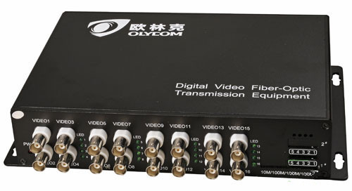 Optik Video Göndericisi ve Alıcısı BNC Dönüştürücü WDM Analog 16ch Dijital CCTV Kamera için