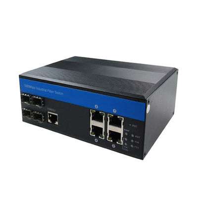 4RJ45 Bağlantı Noktaları Endüstriyel Yönetimli Ethernet Anahtarı Hub Fiber Optik Geniş Voltaj
