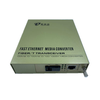 Tek Çekirdekli Fiber Optik Ethernet Medya Dönüştürücü 1310/1550nm 220V AC Giriş
