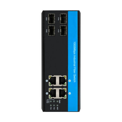 4 Bağlantı Noktalı Endüstriyel Anahtar 1000Mbps, Fiber Ethernet Anahtarı Metal Tak ve Çalıştır