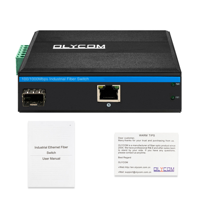 Çift Güç Girişi 2 Portlu Endüstriyel Ethernet Medya Dönüştürücü Gigabit Din Ray Montajı Mini Boyut