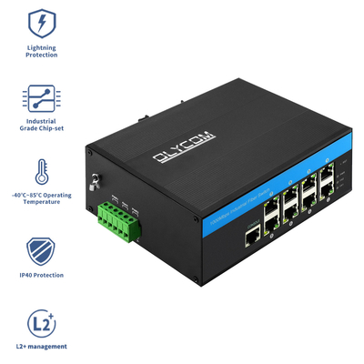 Katman 2 Yönetilebilir Ethernet Değiştiricisi 8 Port PoE Gigabit 802.3Af/at 240W Vitesse Based CE