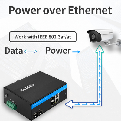 4 Port Gigabit PoE Değiştiricisi 120W Yönetilmemiş Din Rail sertleştirilmiş dosya Aktif PoE OEM