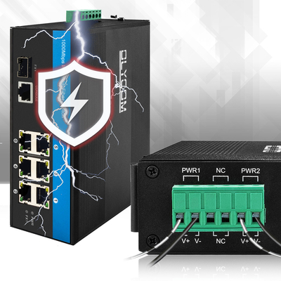 2.5G Sertleştirilmiş PoE Değiştiricisi Yönetilebilir Gigabit Ethernet Çift DC48V Giriş 15.4W 30W IP40