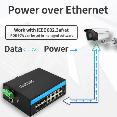 Olycom Endüstriyel PoE Yönetilen Anahtar 2.5G Fiber 240W Bütçe SNMP CLI Yönetilebilir