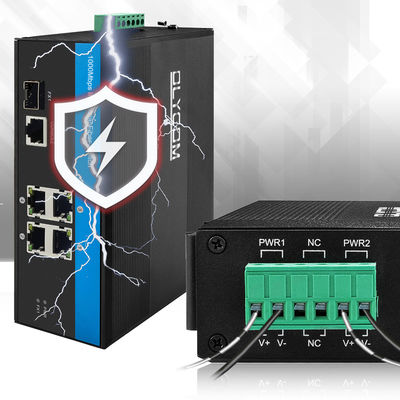 Endüstriyel Akıllı Yönetilebilir Ethernet Anahtar 5-Port Gigabit Ağ SFP Fiber Port IP40 Dereceli