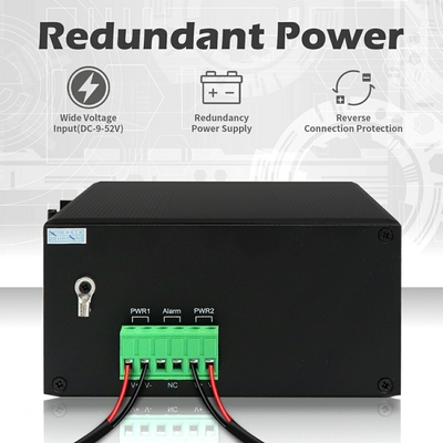 Endüstriyel Yönetilen PoE Değiştiricisi Gigabit SFP 120W Bütçe Aktif PoE Sabit Kasa