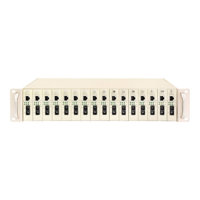 16 Slot Media Converter Rack Şasi 19 Inch 2U Çift Güçlü 48V/220V