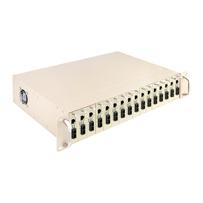 16 Slot Media Converter Rack Şasi 19 Inch 2U Çift Güçlü 48V/220V