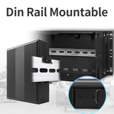 DC48V POE Endüstriyel Medya Dönüştürücüsü 100/1000M Otomatik Algılama 2 Port PSE 15.4W 30W