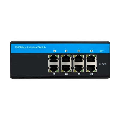 Endüstriyel 8 Bağlantı Noktalı Gigabit Ağ Anahtarı Yönetilmeyen POE Ethernet Çift Güç