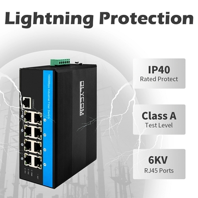 Endüstriyel 8 Port Gigabit Ağı POE Değiştiricisi Yönetilmemiş DC48V Giriş Çıktısı 240W