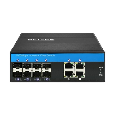 1G/2.5G Endüstriyel Yönetilen Ethernet Değiştiricisi 8 SFP Fiber 4 Gigabit Ethernet Akıllı Yönetilen