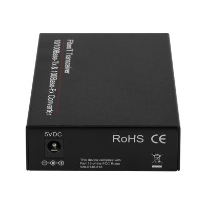 1G SFP Medya Dönüştürücü Gigabit Fiber Optik Ethernet Yönetilmeyen Mini Boyut Siyah DC5V CE
