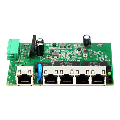 5 Port E-Mark Endüstriyel Ağ Değiştiricisi PCBA Gigabit Temelli Yönetilmeyen 12V 24V