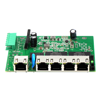 Mini Endüstriyel Sınıf 5 Bağlantı Noktalı Tam Gigabit Yönetilmeyen Ethernet Anahtarı PCBA 9V 12V 24V