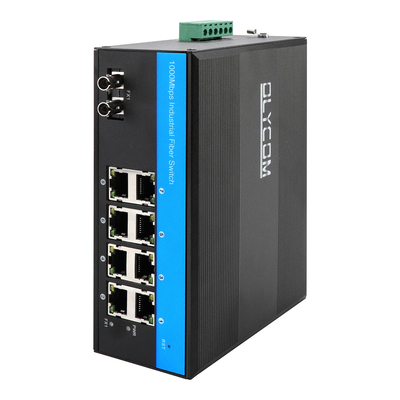 8 Port Endüstriyel Gigabit Ağı Değiştiricisi Yönetilmemiş ST Fiber Tek Mod 30Km DC24V