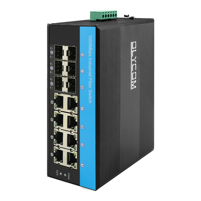 2.5G L2 Yönetilen Endüstriyel PoE Ağı Değiştirme Desteği ERPS MSTP Ring Din Rail
