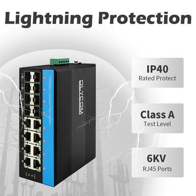 16 Port Endüstriyel Akıllı Yönetilen Fiber Switch 1G/2.5G Fiber ERPS STP MSTP RSTP