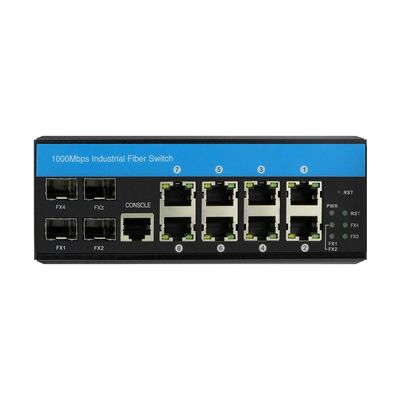 Katman 3 Endüstriyel Yönetilen Değiştirici Gigabit Ethernet 12 Port ERPS RSTP DIN Rail CE
