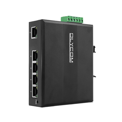 E-Mark 5 Bağlantı Noktalı Yönetimsiz Gigabit Din Ray 24V Ethernet Anahtarı Endüstriyel Sıcaklık
