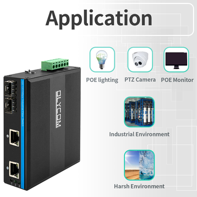 4 Port Gigabit Yönetilmeyen Ethernet Değiştiricisi 100/1000M Fiber Otomatik Adaptatif Din Rail