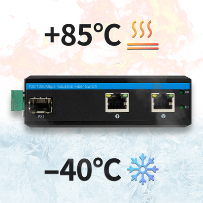 Endüstriyel Sıcaklık 24V ile Sertleştirilmiş 3 Bağlantı Noktalı Kompakt Gigabit Ethernet Anahtarı