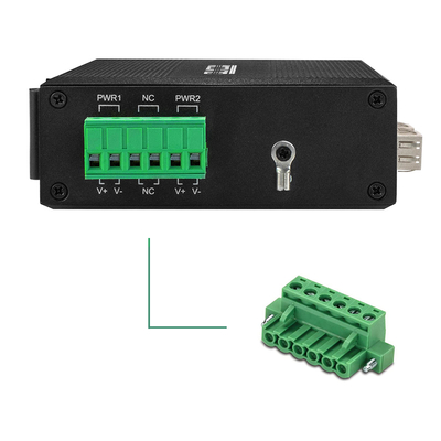 6 Port Sağlam Ethernet Değiştiricisi 100M/1000M Otomatik Algılama SFP Fiber Unmanaged 24V