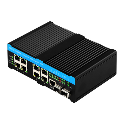 Gigabit L2 Yönetilen 90W PoE Değiştiricisi 2 Kombo Portlu 10 Port Güçlü 48V Aktif PoE