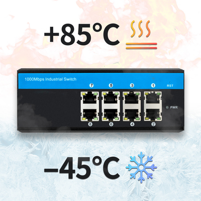 IM-WS080GE 8 Port E-Mark Ethernet Değiştiricisi Gigabit Yönetilmeyen Din Montajlı 24V Girdi
