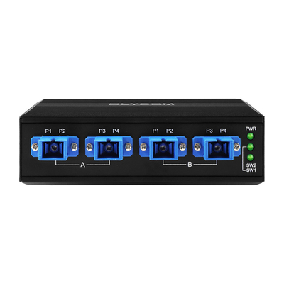 4 PORT OPTICAL BYPASS SWITCH SC/UPC CONNECTOR SIMPLEX 1310/1550NM DC24V DIN montajlı