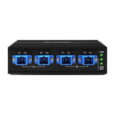 4 Port Optik Bypass Anahtarı SC/UPC Konnektör Simplex 1310/1550nm DC24V DIN Ray CE
