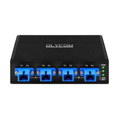 4 Port Optik Bypass Anahtarı SC/UPC Konnektör Simplex 1310/1550nm DC24V DIN Ray CE