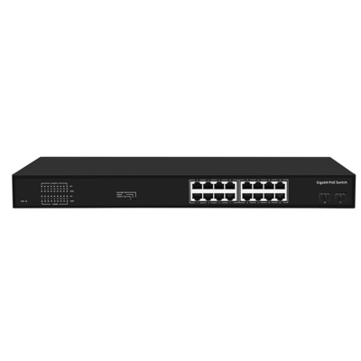 16 Port Gigabit PoE Switch 300W Bütçeli Yönetilmeyen VLAN 250M Mesafe SFP Fiber