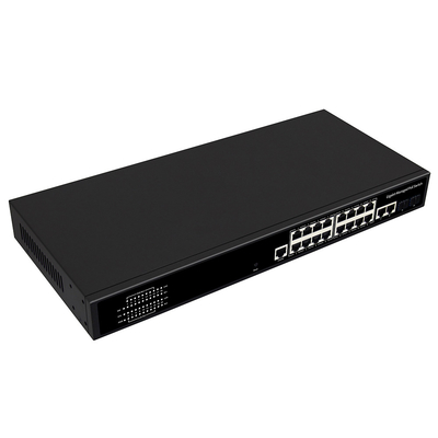 16 Port Gigabit Yönetilen PoE Değiştiricisi Ticari 1U Rack 300W 2 SFP/RJ45 Uplink ile