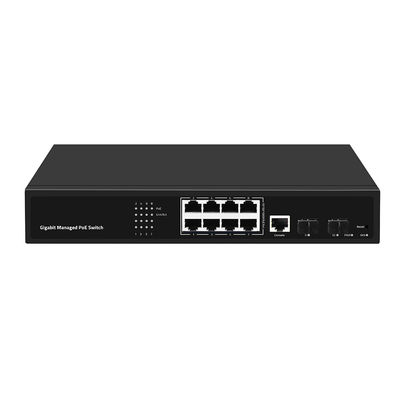 8 Port PoE VLAN Yönetilen Değiştirici Gigabit Fiber Ethernet Realtek Çip 120W Bütçe AC Girişi