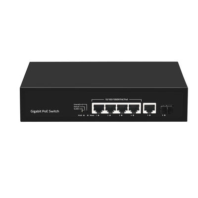 4 Port Gigabit Fiber Switch PoE Af/At 60W ile 1 SFP/Copper Uplink Ticari Sınıf CE