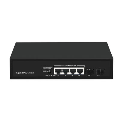 4 Port Gigabit PoE Değiştiricisi 60W Bütçe SFP Fiber 250 metre uzatma ile VLAN yönetilmemiş