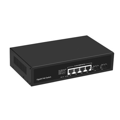 4 Port Gigabit PoE Değiştiricisi 60W Bütçe SFP Fiber 250 metre uzatma ile VLAN yönetilmemiş