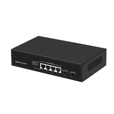 4 Port Gigabit PoE Değiştiricisi 60W Bütçe SFP Fiber 250 metre uzatma ile VLAN yönetilmemiş