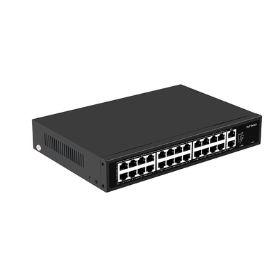 24 Port CCTV Poe Değiştiricisi Yönetilmeyen 100M Hızlı Ethernet Rack Tipi 300W Bütçe AC Girişi