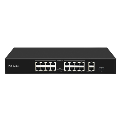 16 Port 250-Meter PoE Switch PoE Af/At 10/100M Destek VLAN Modu 300W Bütçe