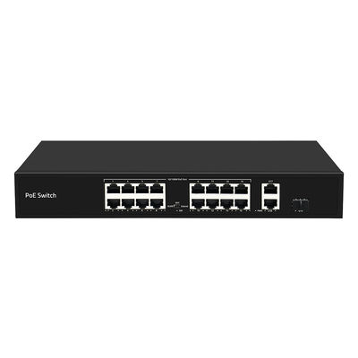 16 Port PoE Anahtarı 250 Metre PoE Mesafesi 10/100M VLAN Modu Desteği 300W Bütçe CE