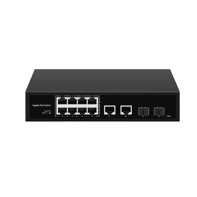 8 Port PoE Fiber Switch Gigabit Yönetilmemiş 120W Bütçe 250 metrelik PoE uzatan