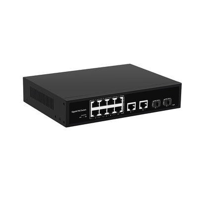 8 Port PoE Fiber Switch Gigabit Yönetilmemiş 120W Bütçe 250 metrelik PoE uzatan