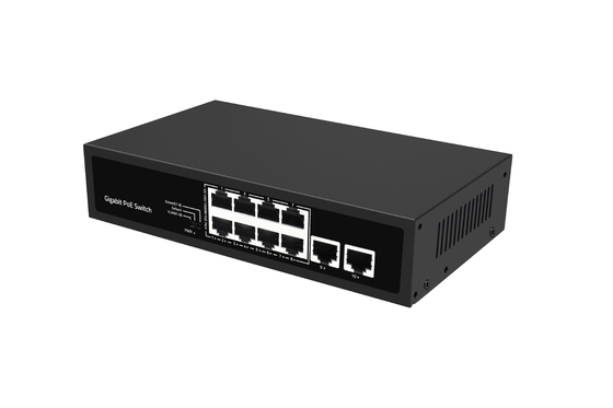 Ağ Yönetilmeyen 10 Port Gigabit Masaüstü POE Değiştiricisi 8 Port Poe AC100-240V ile
