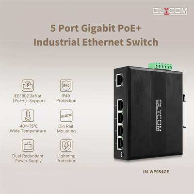 5 portlu Endüstriyel Ağ Değiştiricisi E-mark Ethernet Değiştiricisi 4 KV Artış Koruması