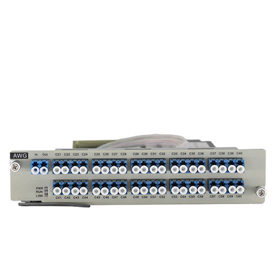 Yüksek kapasiteli DWDM sistemleri için 1U raf 100GHZ AWG 40 Dalga Uzunluğu Multiplexing/Demultiplexing Kartı