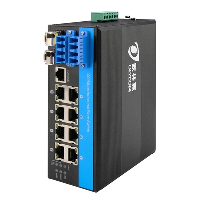 10 port 2.5G SFP Bypass yönetilen endüstriyel POE fiber anahtarı 8*10/100/1000mbps RJ45
